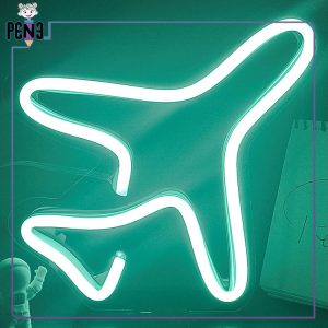 استند نئون فلکسی آبی فیروزه ای طرح هواپیما