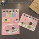 دفترچه استیکی نوت فضانورد space صورتی