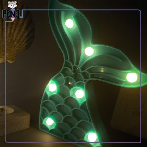 چراغ خواب دم ماهی آبی فیروزه ای