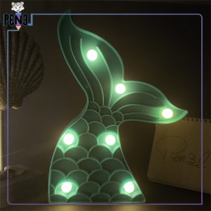 چراغ خواب دم ماهی آبی فیروزه ای