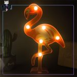 چراغ خواب باطری خور فلامینگو صورتی