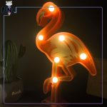 چراغ خواب باطری خور فلامینگو صورتی