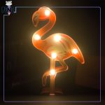 چراغ خواب باطری خور فلامینگو صورتی