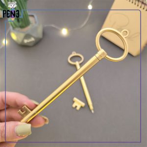 خودکار آبی فانتزی طرح کلید حلقه ای طلایی