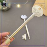 خودکار آبی فانتزی طرح کلید ساده نقره ای