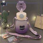 قمقمه نشکن پلاستیکی خرس کلاه بیسبالی رنگی بنفش