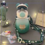 قمقمه نشکن پلاستیکی خرس کلاه بیسبالی رنگی سبز