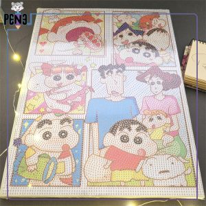 نقاشی الماسی بوم دار بزرگ کرایون شین چان