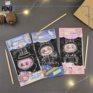 نقاشی خراشیدنی پک 4 تایی لابوبو Labubu