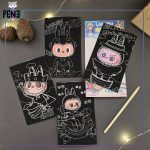 نقاشی خراشیدنی پک 4 تایی لابوبو Labubu ینفش