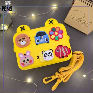 کیف سیلیکونی کراکس اکسسوری دار زرد