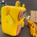 کیف سیلیکونی کراکس اکسسوری دار زرد