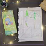 ست پرگار ابزار رسم 7 تکه دایناسور سبز