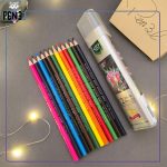 مدادرنگی 12 رنگ جعبه فلزی مثلثی