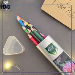 مدادرنگی 12 رنگ جعبه فلزی مثلثی