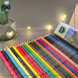 مدادرنگی 24 رنگ جعبه فلزی مثلثی