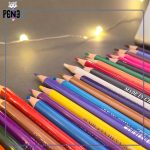 مدادرنگی 36 رنگ جعبه فلزی مثلثی