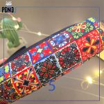 جامدادی پارچه ای جادار طرح سنتی اسلیمی