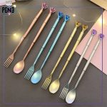 روان نویس آبی فانتزی طرح قاشق و چنگال با تزئین الماس