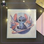 نقاشی الماسی بومی مربع طرح استیچ