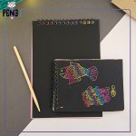 دفترچه خراشیدنی اسکرچ بوک A5 اسب تک شاخ صورتی سیمی