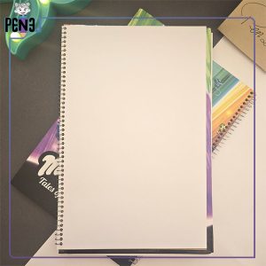 دفتر نقاشی A4 دختر کفش دوزکی جلد وایت بردی