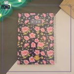 دفتر جلد سخت 80 برگ گل گلی