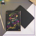 دفترچه خراشیدنی اسکرچ بوک A6 کوچک سیمی