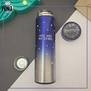 فلاسک درجه دار استیل ستاره ای بنفش You are my stars