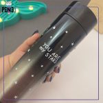 فلاسک درجه دار استیل ستاره ای مشکی You are my stars