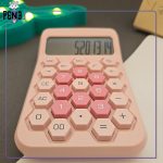 ماشین حساب پاستلی لونه زنبوری صورتی
