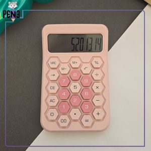 ماشین حساب پاستلی لونه زنبوری صورتی