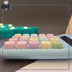 ماشین حساب پاستلی دکمه رنگی رانزن آبی