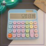 ماشین حساب پاستلی دکمه رنگی رانزن بزرگ آبی