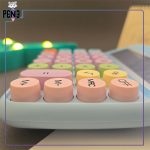 ماشین حساب پاستلی دکمه رنگی رانزن بزرگ آبی