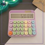 ماشین حساب پاستلی دکمه رنگی رانزن بزرگ صورتی