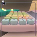 ماشین حساب پاستلی دکمه رنگی رانزن بزرگ صورتی