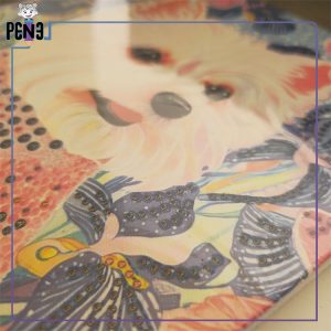 نقاشی الماسی بزرگسال کریستالی سگ تریر سفید