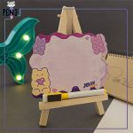 نوت بوم وایت بردی استند چوبی سویل پاستیل خرسی صورتی و زرد