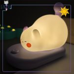 چراغ خواب سیلیکونی ضربه ای فشاری گربه بنفش