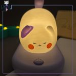 چراغ خواب سیلیکونی ضربه ای فشاری گربه بنفش