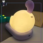 چراغ خواب سیلیکونی ضربه ای فشاری گربه بنفش