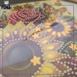 نقاشی الماسی بومی 20*20 طلاکوب دسته گل آفتابگردان