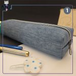 جامدادی چرم مصنوعی باریک تک زیپ طرح جین لی