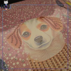 نقاشی الماسی بزرگسال کریستالی 9 رنگ سگ بیگل