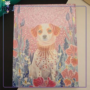 نقاشی الماسی بزرگسال کریستالی 9 رنگ سگ بیگل