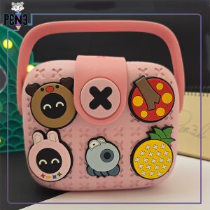 کیف سیلیکونی کراکس دستی اکسسوری دار صورتی