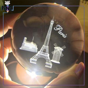 گوی کریستالی پاریس برج ایفل، بادگیر قطر 8 سانتی متر