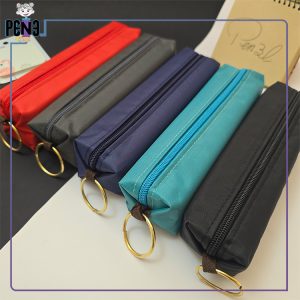 جامدادی پارچه ای ساده باریک حلقه طلایی 5 رنگ