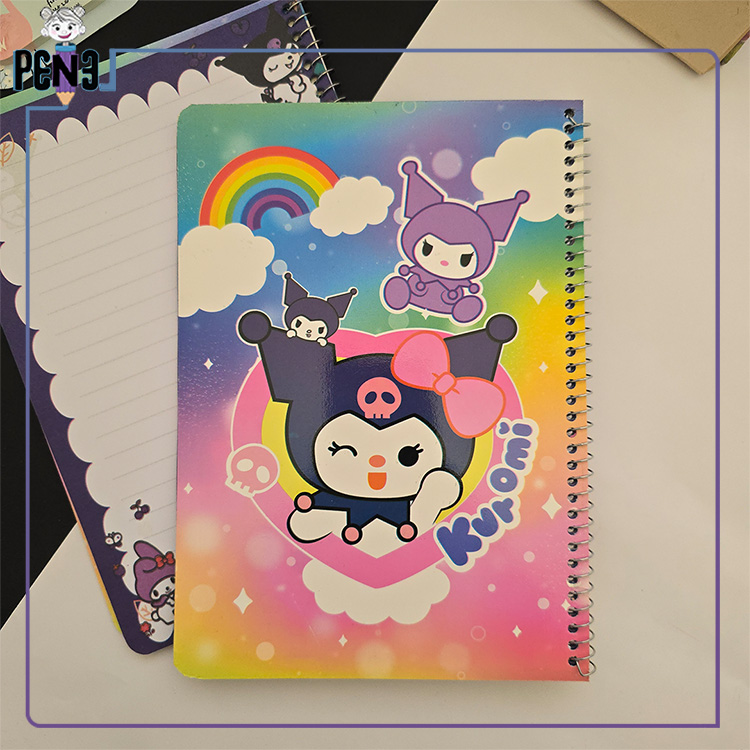 دفتر 40 برگ کورومی رنگین کمانی دفتر 40 برگ سیمی فانتزی طرح کورومی طرح دار